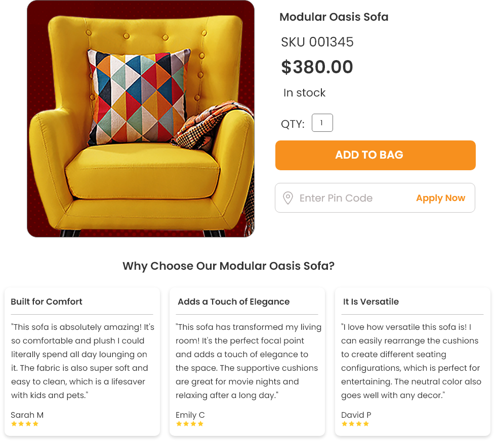 How Ecommerce Product Description Helps You Choose a Modular Oasis Sofa